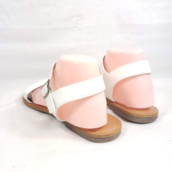Rampage Open Toe Sandals Women's Size 9.5 White Faux Leather - Picture 5 of 7